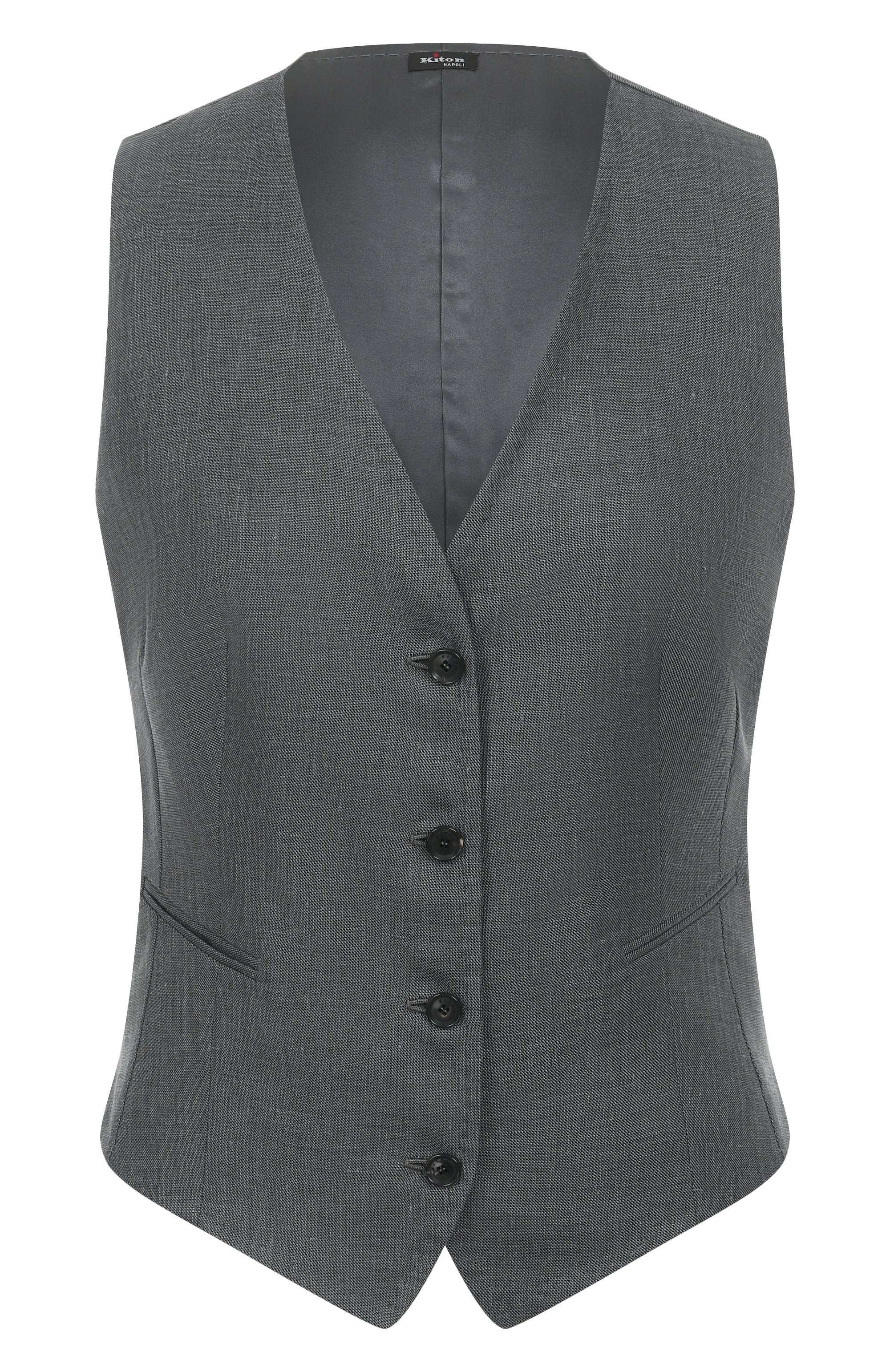 Жилет изо льна и шерсти KITON, арт. D47456K0603E03, фото 1