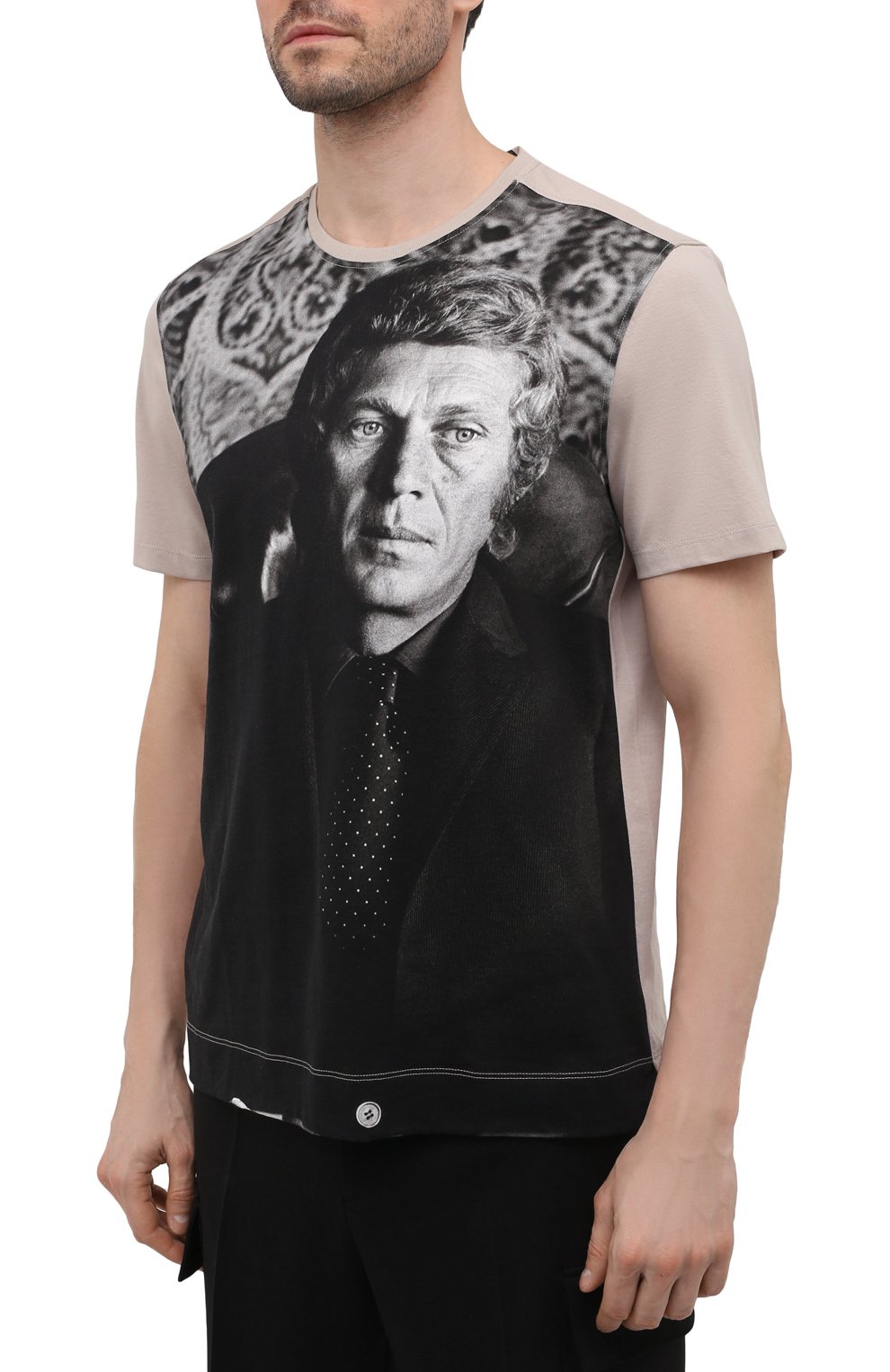 Хлопковая футболка LIMITATO бежевого цвета по цене 23350 руб., арт. BULLITT/T-SHIRT, фото 3 Хлопковая футболка LIMITATO, арт. BULLITT/T-SHIRT, фото 3