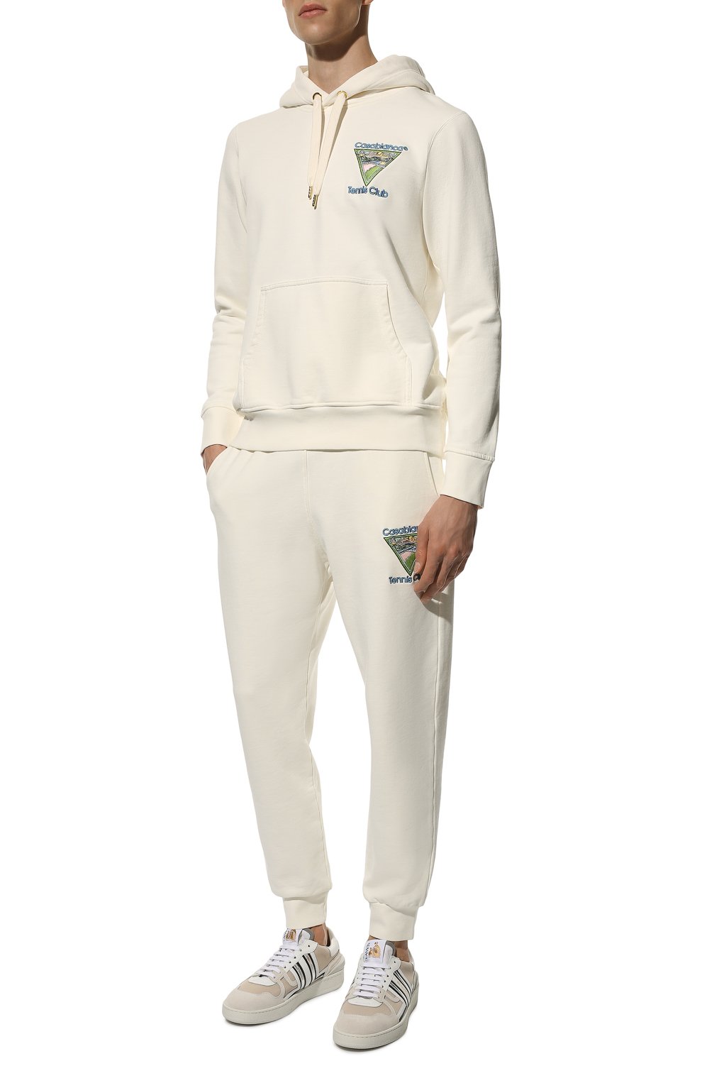 Хлопковые джоггеры CASABLANCA, арт. MS22-JTR-007 0FF-WHITE L00PBACK CASABLANCA TENNIS, фото 2