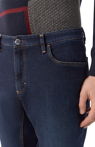Джинсы slim fit ZILLI темно-синего цвета по цене 180000 руб., арт. J5T002M0441VZL003, фото 5 Джинсы slim fit ZILLI, арт. J5T002M0441VZL003, фото 5