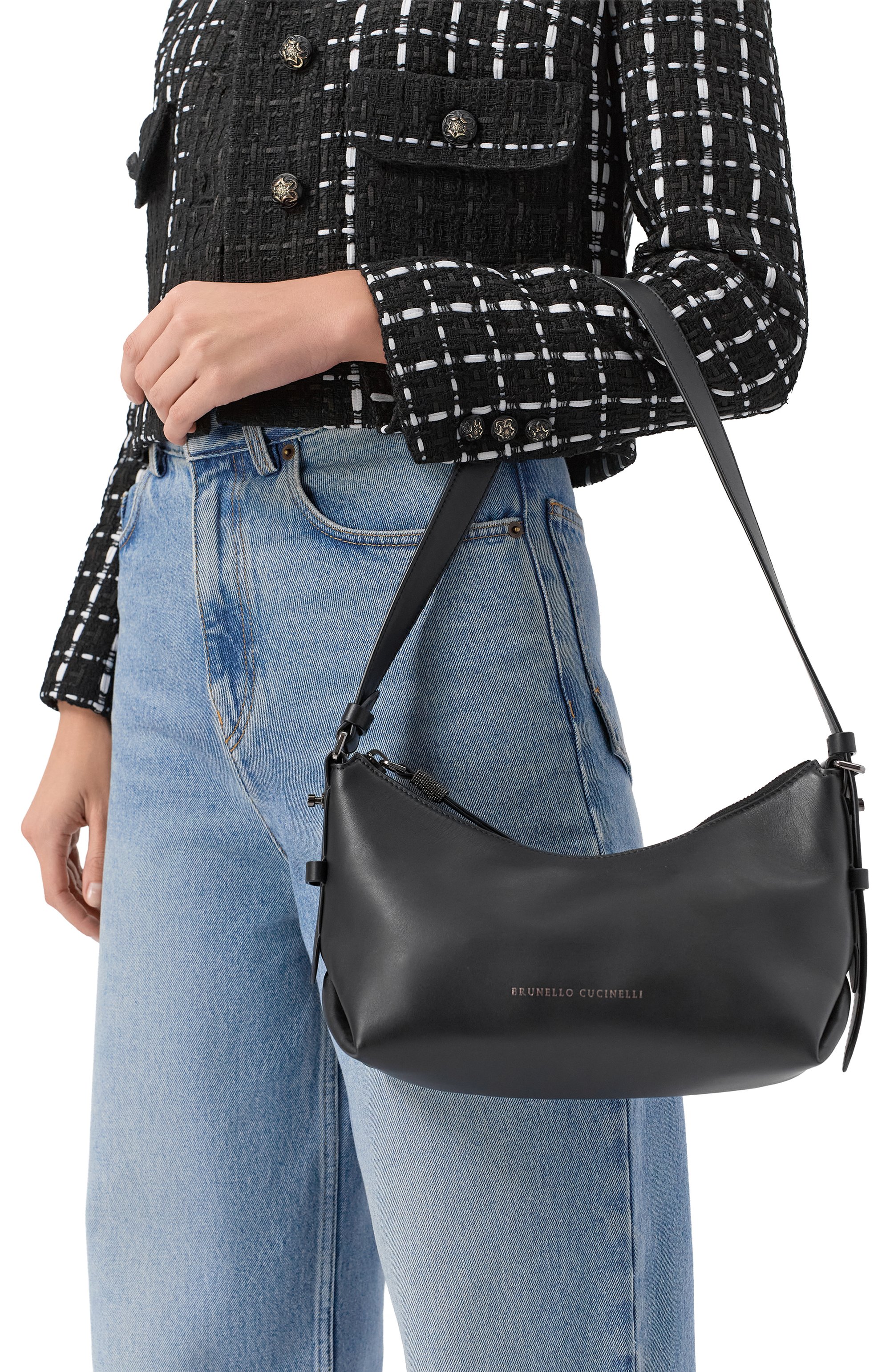 Сумка BRUNELLO CUCINELLI черного цвета по цене 308000 руб., арт. MBHED2545, фото 2 Сумка BRUNELLO CUCINELLI, арт. MBHED2545, фото 2