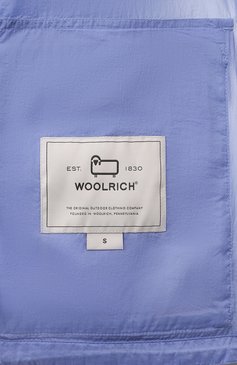 Женская ветровка WOOLRICH голубого цвета, арт. CFWW0U0965FRUT3069 | Фото 6 (Длина (верхняя одежда): Короткие; Материал внешний: Синтетический материал; Драгоценные камни: Проставлено; Рукава: Длинные; Материал сплава: Проставлено; Кросс-КТ: Куртка, Ветровка; Стили: Кэжуэл)