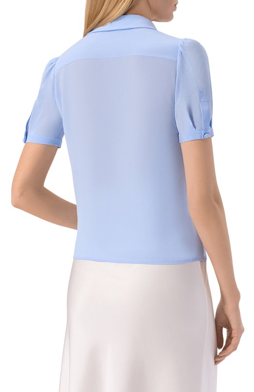 Шелковая блузка MVST M26.2PW.B019/F090 CREP0N Голубой  M26.2PW.B019/F090 CREP0N Фото 4