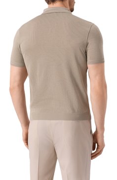 Мужское хлопковое поло CORNELIANI бежевого цвета, арт. 25G520-2525009 | Фото 4 (Материал внешний: Хлопок; Длина (для топов): Стандартные; Рукава: Короткие; Стили: Кэжуэл; Принт: Без принта; Застежка: Молния; Кросс-КТ: Джерси; Мужское Кросс-КТ: Футболка-одежда)