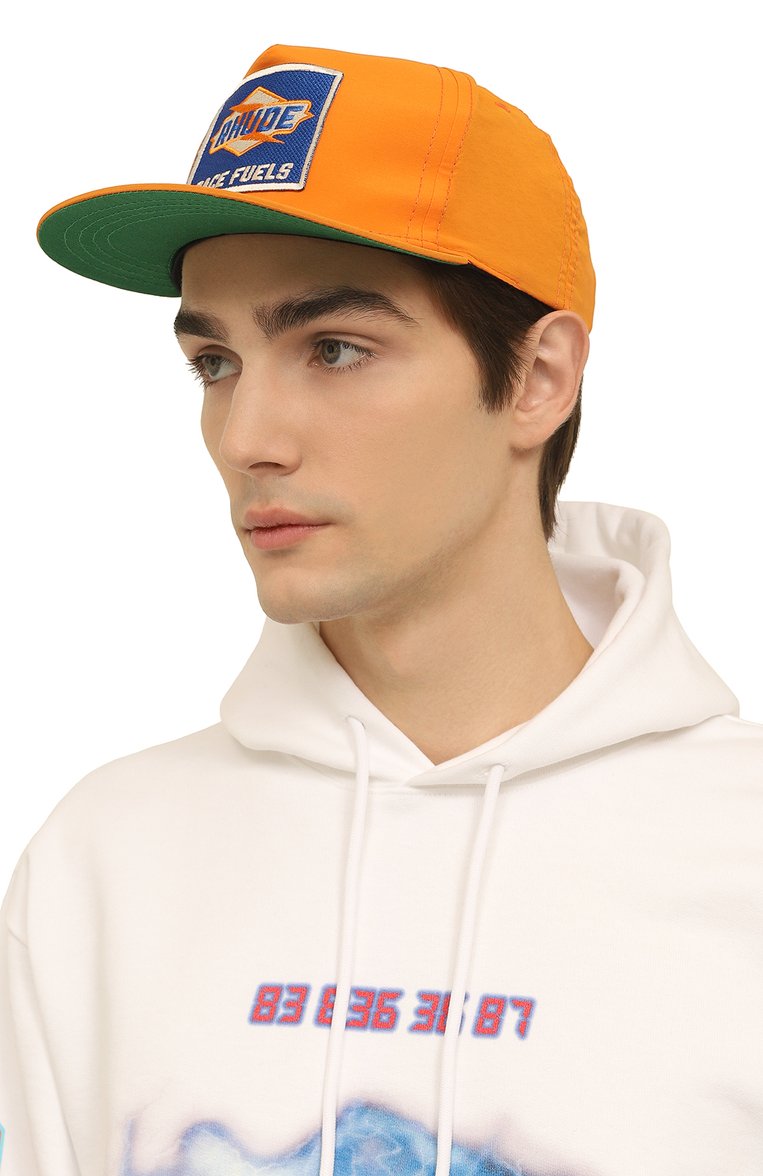 Мужская бейсболка RHUDE оранжевого цвета, арт. RHSS23HA36992352 | Фото 2 (Материал: Текстиль, Синтетический материал; Нос: Не проставлено; Автоматизация состава: Проставлено)