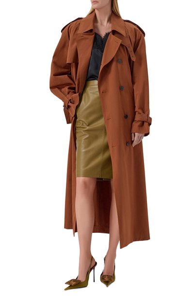 Тренч из хлопка и шелка SAINT LAURENT, арт. 851259/Y6J95, фото 2