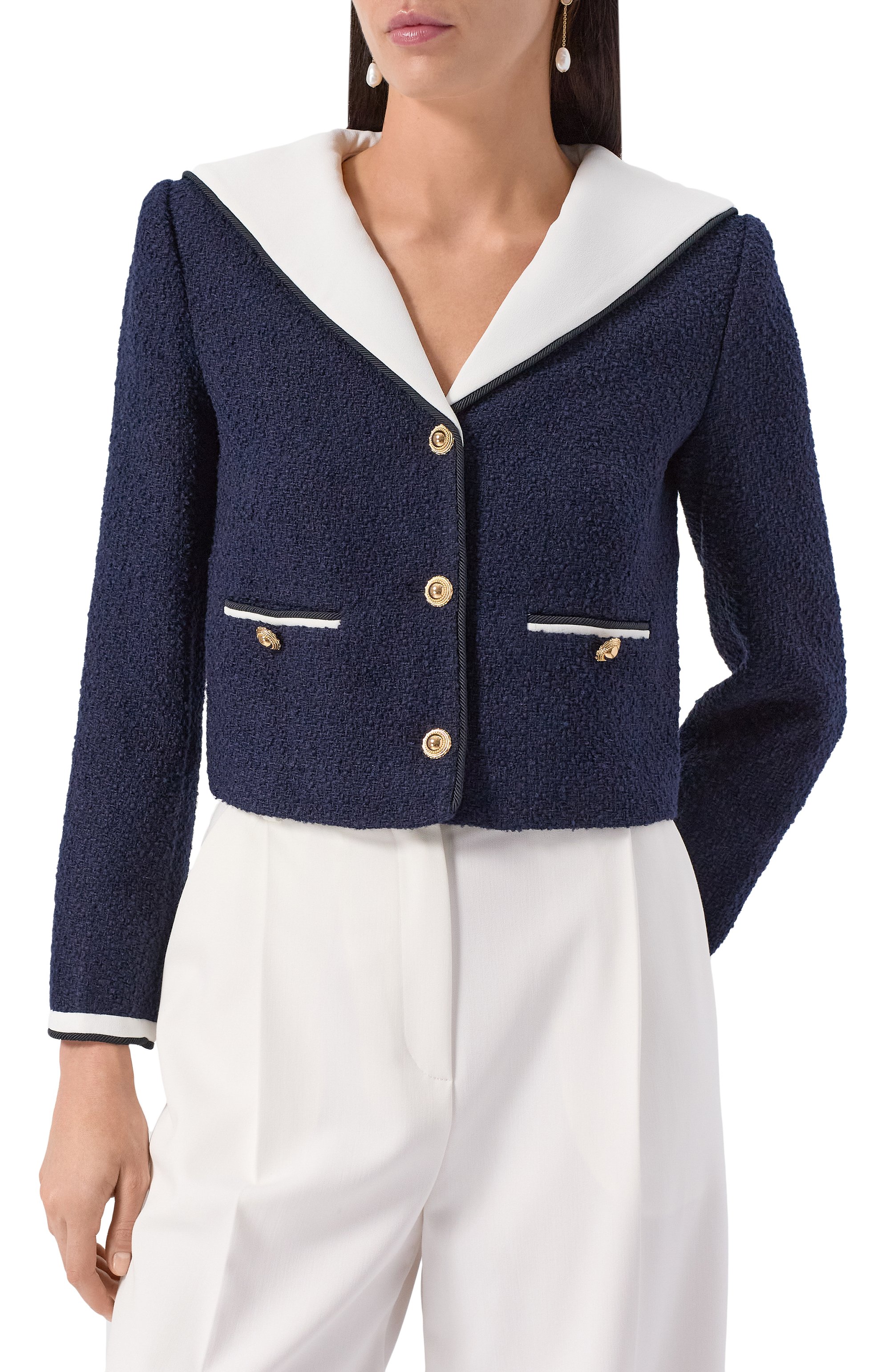 Твидовый жакет SELF-PORTRAIT, арт. PF25034JBL, фото 3