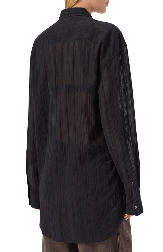 Блузка из хлопка и шерсти Ann Demeulemeester B0013139/FA648 Чёрный  B0013139/FA648 Фото 4
