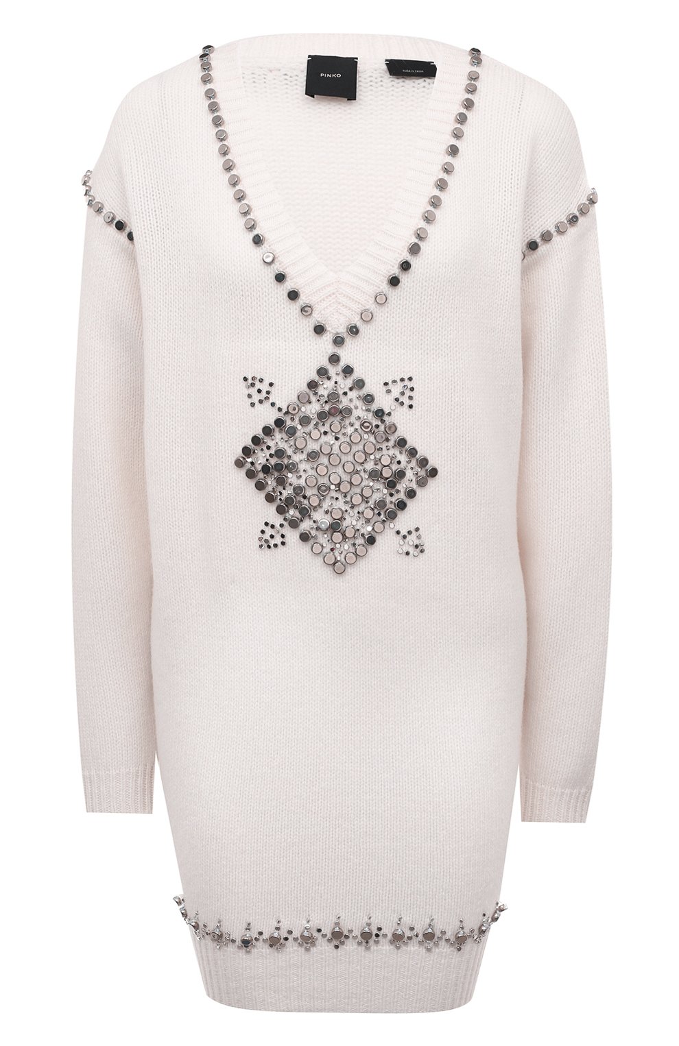 Шерстяное платье PINKO молочного цвета по цене 45250 руб., арт. 1G17ZA-A020, фото 1 Шерстяное платье PINKO, арт. 1G17ZA-A020, фото 1