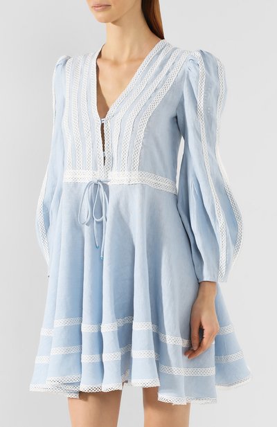 Льняное платье A MERE CO голубого цвета по цене 53650 руб., арт. AMC/R20V02, фото 3 Льняное платье A MERE CO, арт. AMC/R20V02, фото 3