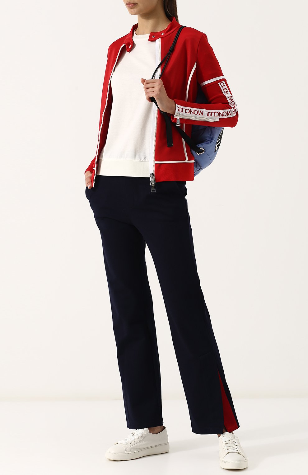 Приталенный кардиган на молнии с воротником-стойкой MONCLER, арт. D1-093-84523-00-8496G, фото 2