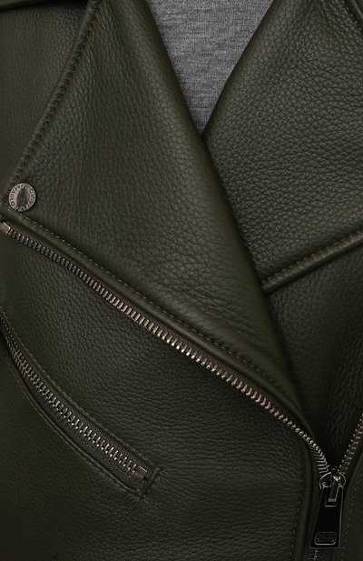 Кожаная куртка MASLOV хаки цвета по цене 226600 руб., арт. SMW99, фото 5 Кожаная куртка MASLOV, арт. SMW99, фото 5