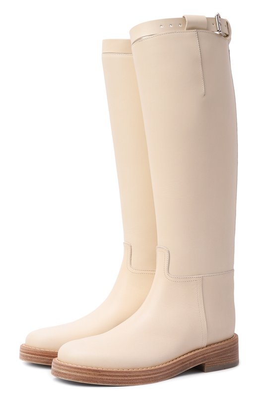 Кожаные сапоги Stan Ann Demeulemeester B0010078/LT046 Кремовый B0010078/LT046