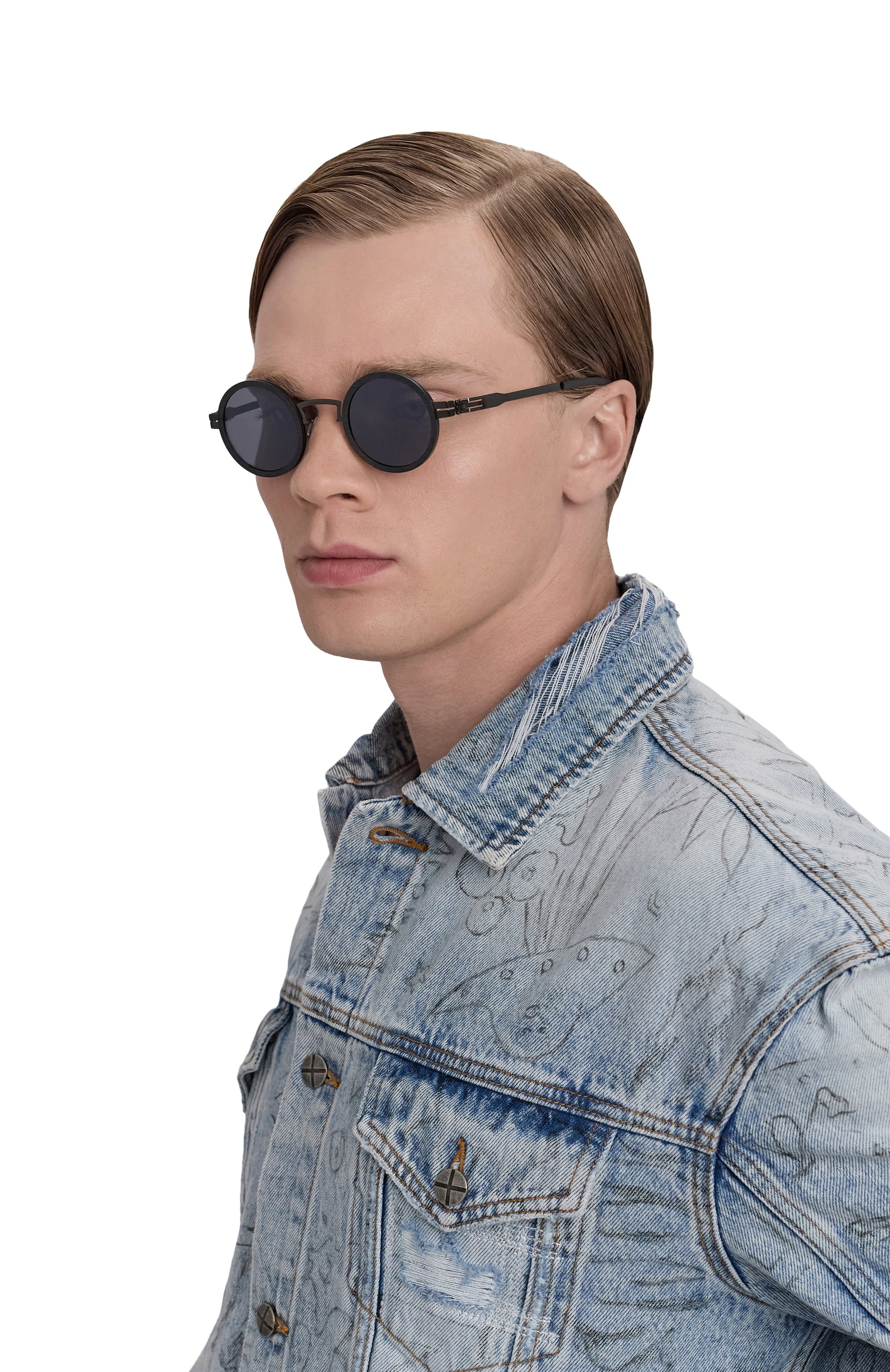 Солнцезащитные очки IC! BERLIN, арт. IB-BENT GUN-METAL-BLACK-R0UGH/BLACK-MATT, фото 2