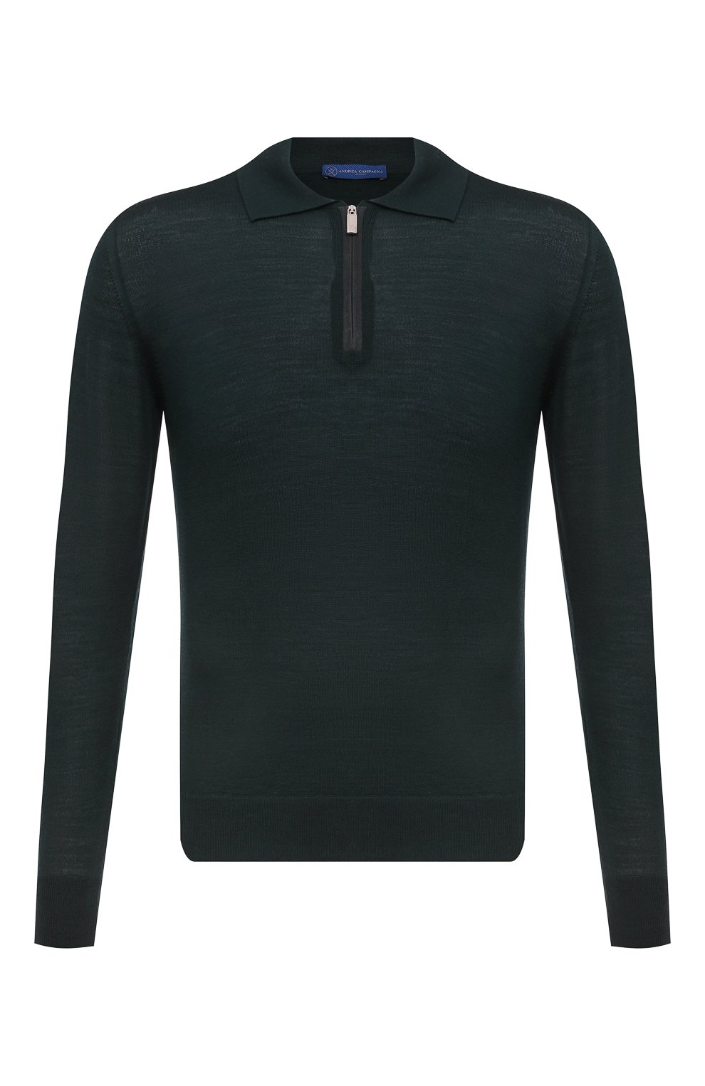 Шерстяное поло ANDREA CAMPAGNA темно-зеленого цвета по цене 53450 руб., арт. WU92-090A-FB00, фото 1 Шерстяное поло ANDREA CAMPAGNA, арт. WU92-090A-FB00, фото 1