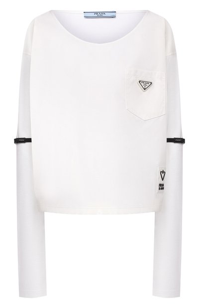 Хлопковый лонгслив PRADA, арт. 134619-1XBH-F0009-202, фото 1