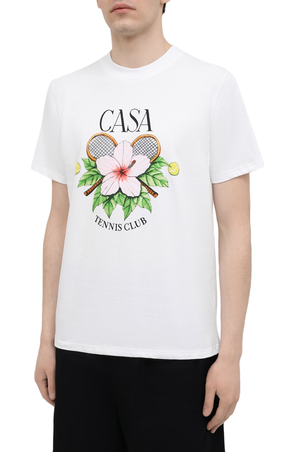 Хлопковая футболка CASABLANCA, арт. MS21-TS-001 WHITE- CASA TENNIS CLUB, фото 3