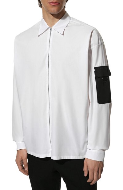 Хлопковая рубашка PRADA, арт. SC588-10IV-F0964-221, фото 3