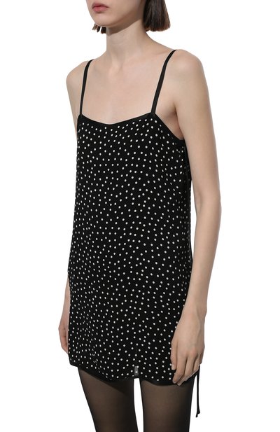 Платье из вискозы SAINT LAURENT черно-белого цвета по цене 144500 руб., арт. 688961/Y343W, фото 3 Платье из вискозы SAINT LAURENT, арт. 688961/Y343W, фото 3