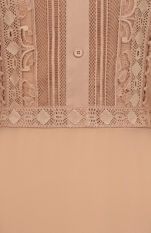 Платье из шелка и хлопка Elie Saab D0617NS25/SIL01 Бежевый  D0617NS25/SIL01 Фото 6