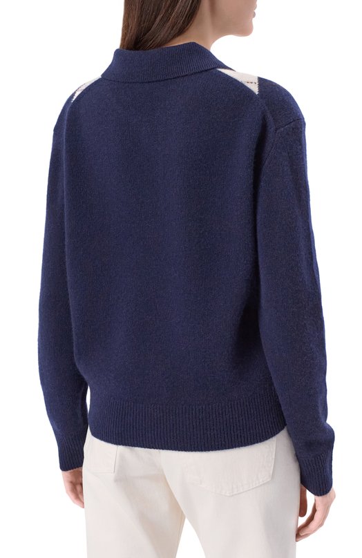 Поло из кашемира и шерсти Sporty and Rich WS07462300BL106 Синий  WS07462300BL106 Фото 4