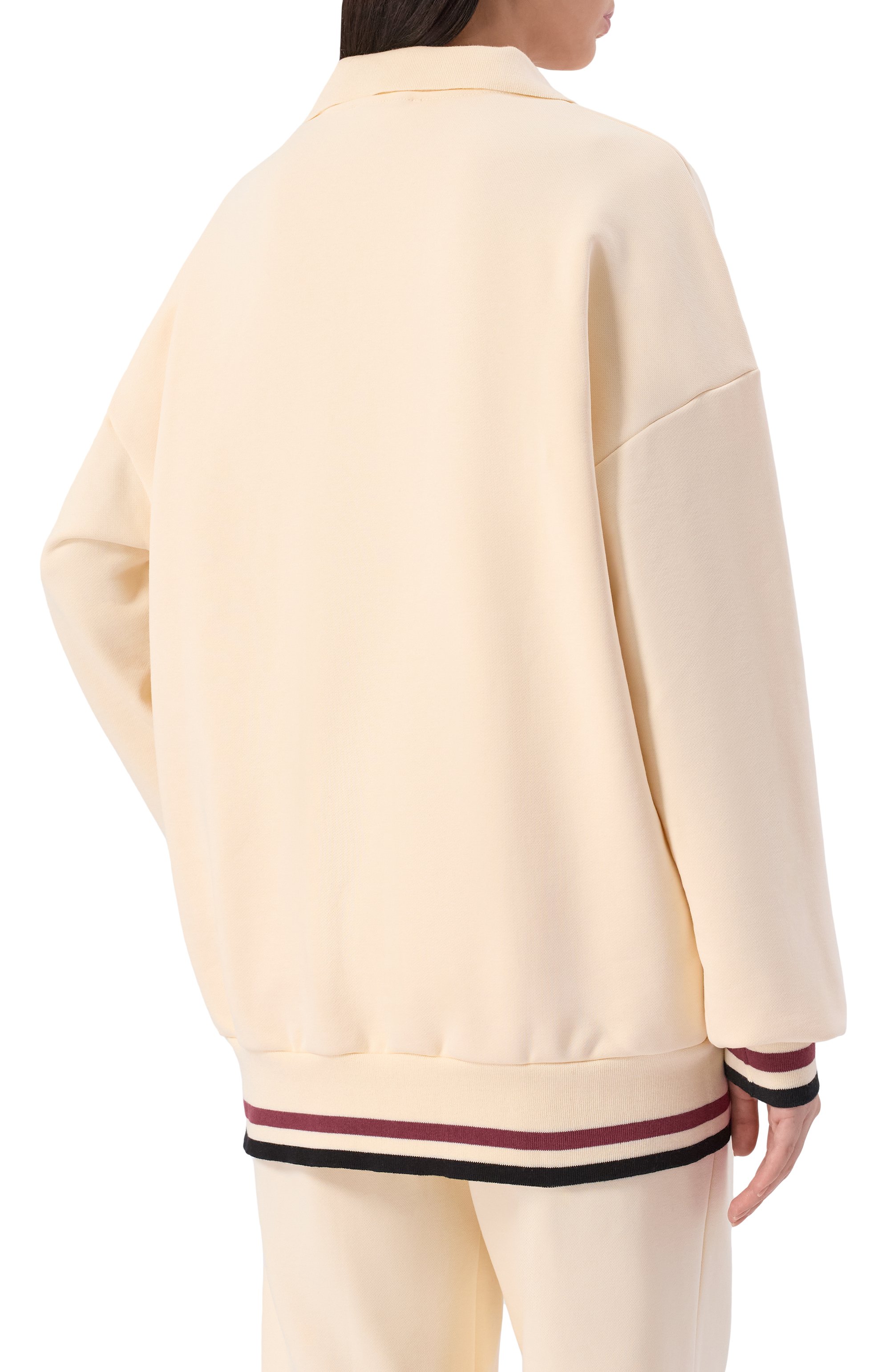 Хлопковый свитшот HINNOMINATE кремового цвета по цене 18600 руб., арт. HMABW02100, фото 4 Хлопковый свитшот HINNOMINATE, арт. HMABW02100, фото 4