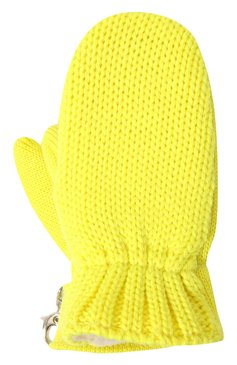 Детские шерстяные варежки IL TRENINO желтого цвета, арт. CL 4062/VB | Фото 1 (Материал: Текстиль, Шерсть; Материал сплава: Проставлено; Нос: Не проставлено)