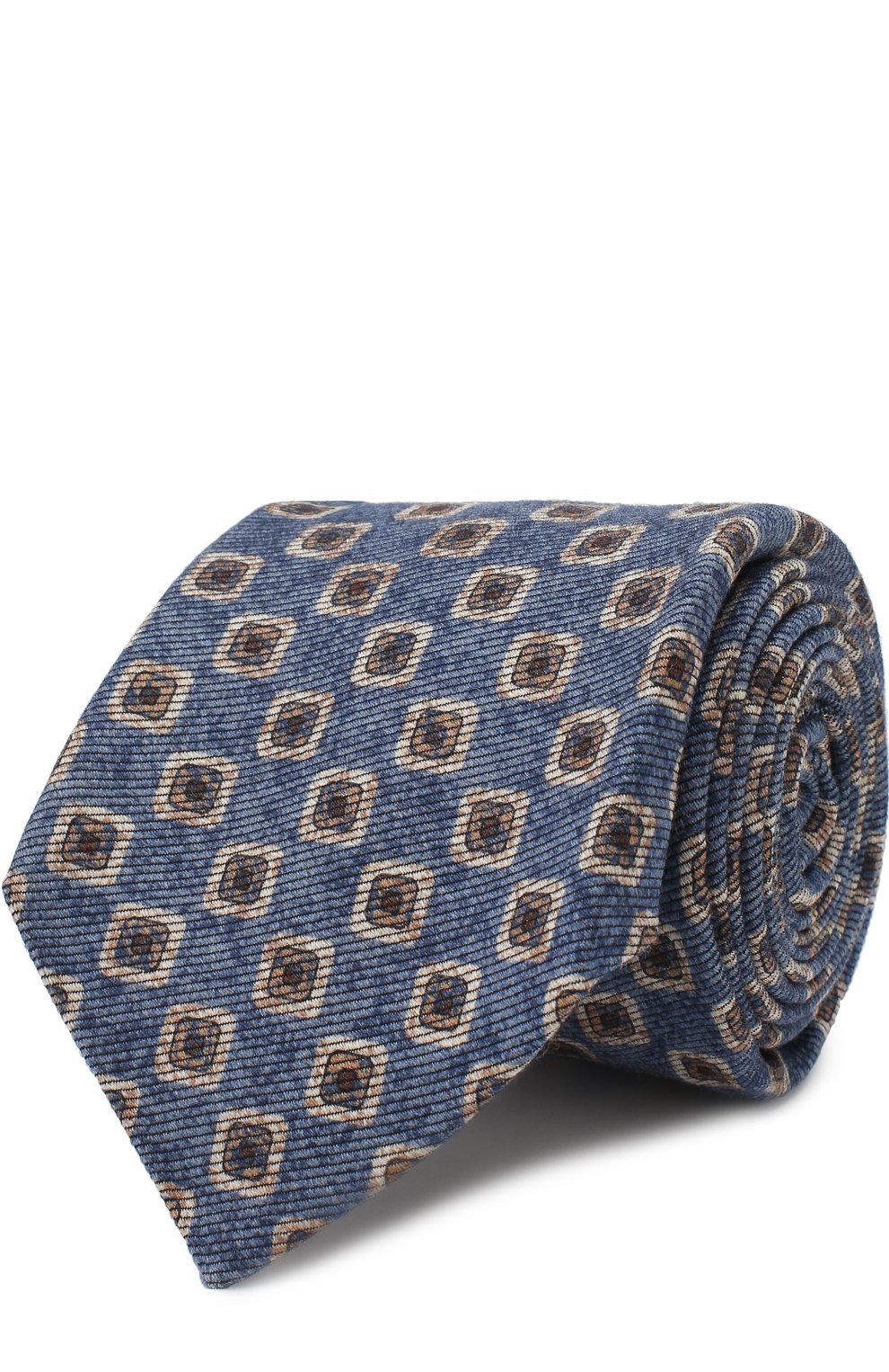 Галстук из смеси шерсти и шелка с узором KITON, арт. UCRVKLC02F38, фото 1