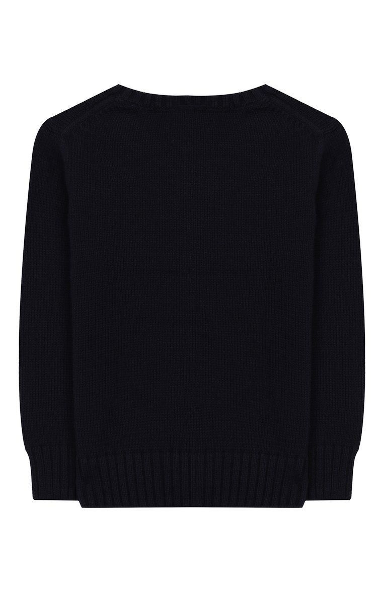 Детский свитер из смеси хлопка и шерсти POLO RALPH LAUREN синего цвета, арт. 321760323 | Фото 2 (Рукава: Длинные; Материал внешний: Хлопок; Статус проверки: Проверена категория, Проверено; Мальчики Кросс-КТ: Свитер-одежда; Тематический товар: Teddy Bear)