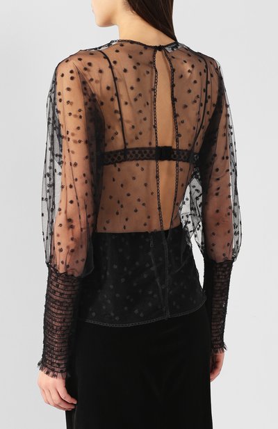 Прозрачная блузка PHILOSOPHY DI LORENZO SERAFINI черного цвета по цене 44500 руб., арт. A0229/2127, фото 4 Прозрачная блузка PHILOSOPHY DI LORENZO SERAFINI, арт. A0229/2127, фото 4