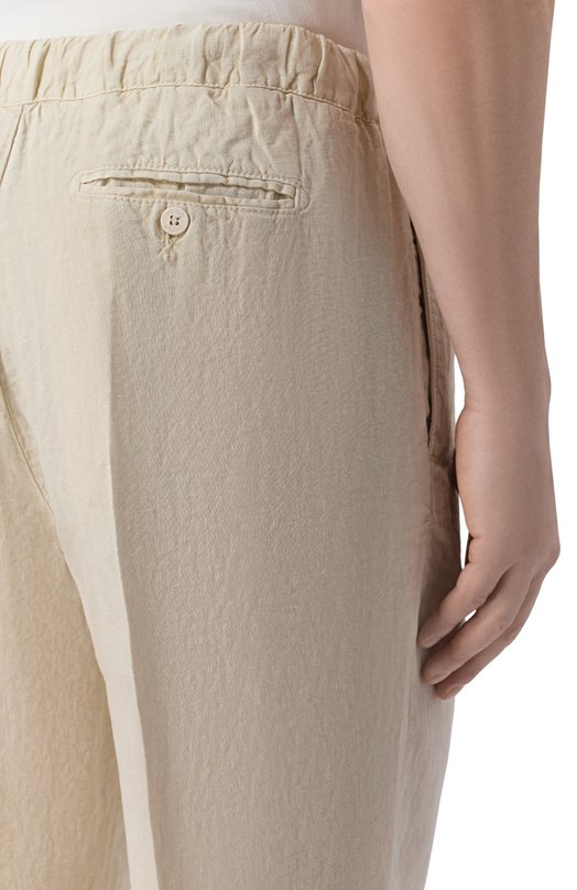 Льняные брюки InLinum JEAN 19/TR0PEA Кремовый  JEAN 19/TR0PEA Фото 5