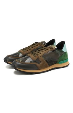 Мужские комбинированные кроссовки rockrunner VALENTINO хаки цвета, арт. TY2S0723/TCC | Фото 1 (Материал внешний: Текстиль; Материал сплава: Проставлено; Стили: Классический; Материал утеплителя: Без утеплителя; Материал внутренний: Текстиль; Подошва: Массивная; Драгоценные камни: Проставлено; Длина стельки: 25,0, 25,3, 25,6, 26,0, 26,3, 26,6, 27,0, 27,3, 27,6, 28,0, 28,3, 28,6, 29,0, 29,6)