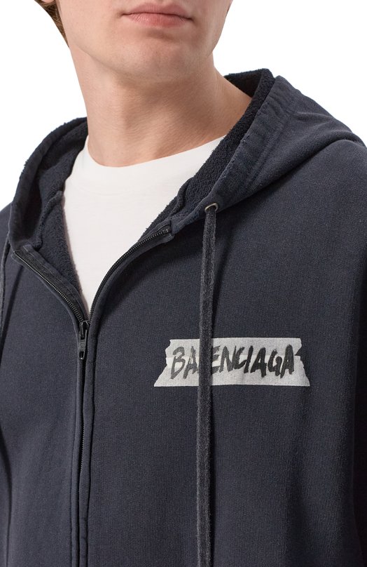 Хлопковая толстовка Balenciaga 850338/TTVL7 Серый  850338/TTVL7 Фото 5