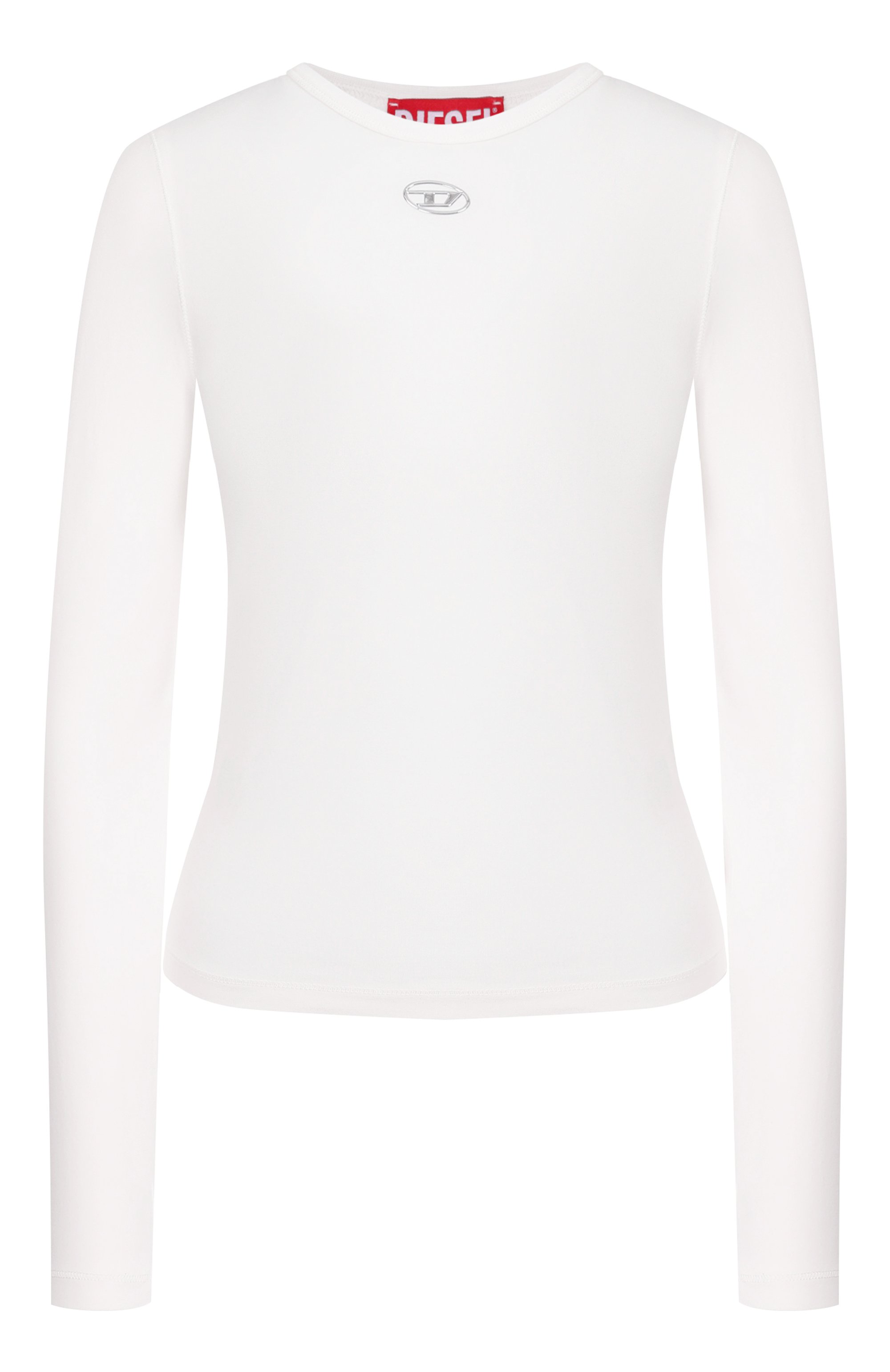 Хлопковый лонгслив DIESEL белого цвета по цене 15450 руб., арт. A19916/0AHQH, фото 1 Хлопковый лонгслив DIESEL, арт. A19916/0AHQH, фото 1