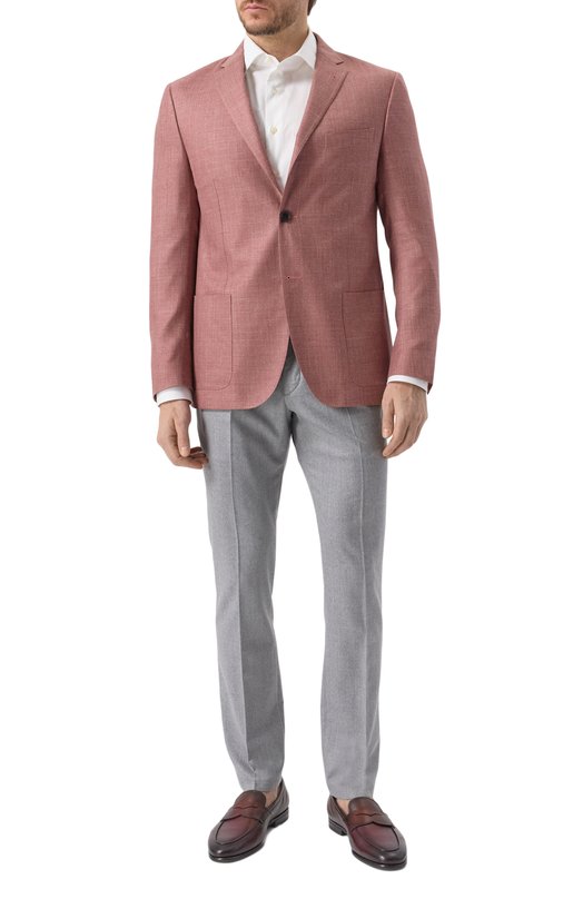Пиджак из шерсти и шелка Corneliani 25X002-2518289 Розовый  25X002-2518289 Фото 2