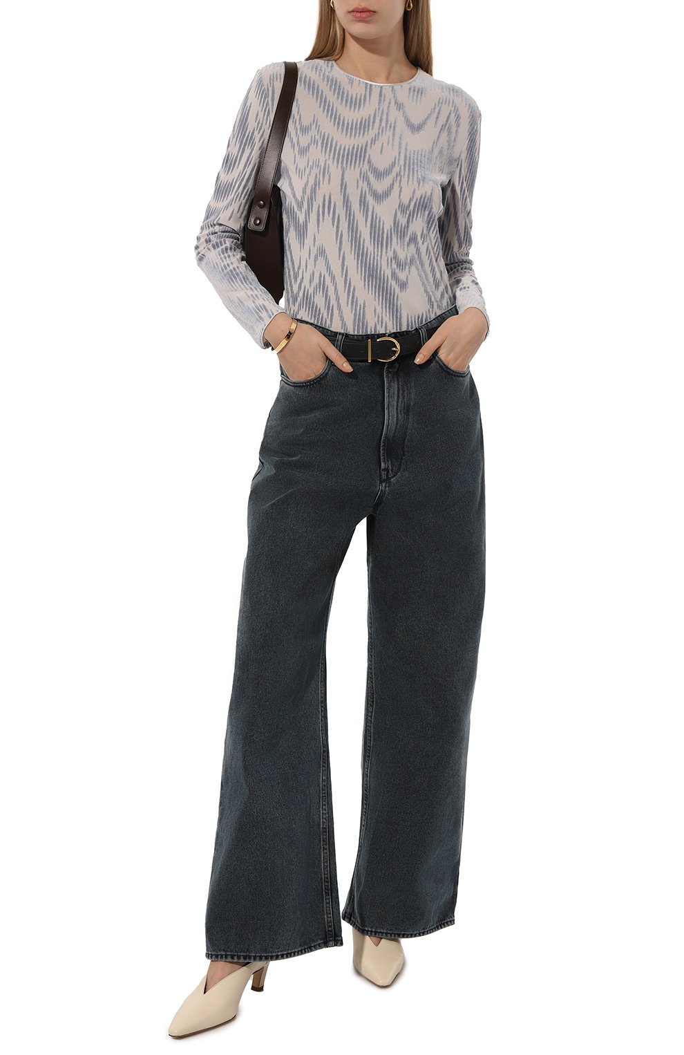 Лонгслив из вискозы GIORGIO ARMANI серого цвета по цене 69950 руб., арт. 3DAM55/AJJDZ, фото 2 Лонгслив из вискозы GIORGIO ARMANI, арт. 3DAM55/AJJDZ, фото 2