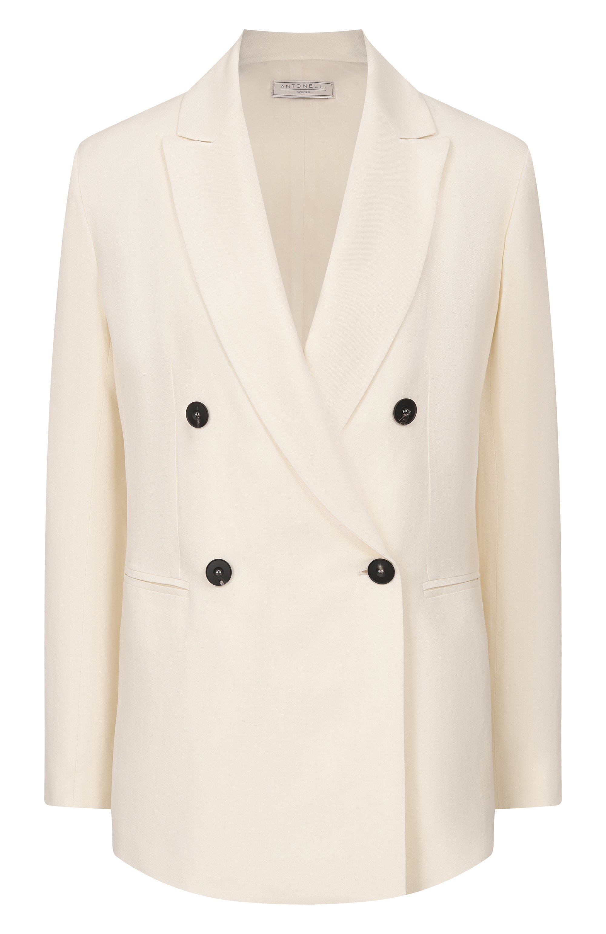 Жакет из вискозы и льна ANTONELLI FIRENZE кремового цвета по цене 106500 руб., арт. M3128Q/935, фото 1 Жакет из вискозы и льна ANTONELLI FIRENZE, арт. M3128Q/935, фото 1