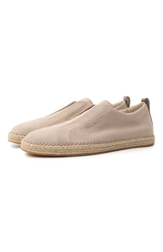 Замшевые эспадрильи Cleanic Santoni MBCG22091PBTTAYX Бежевый MBCG22091PBTTAYX
