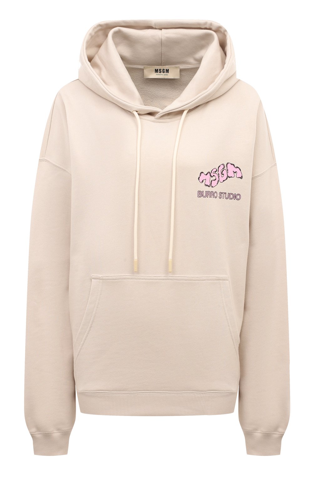 Хлопковое худи MSGM кремового цвета по цене 25050 руб., арт. 3746MM08/247792, фото 1 Хлопковое худи MSGM, арт. 3746MM08/247792, фото 1