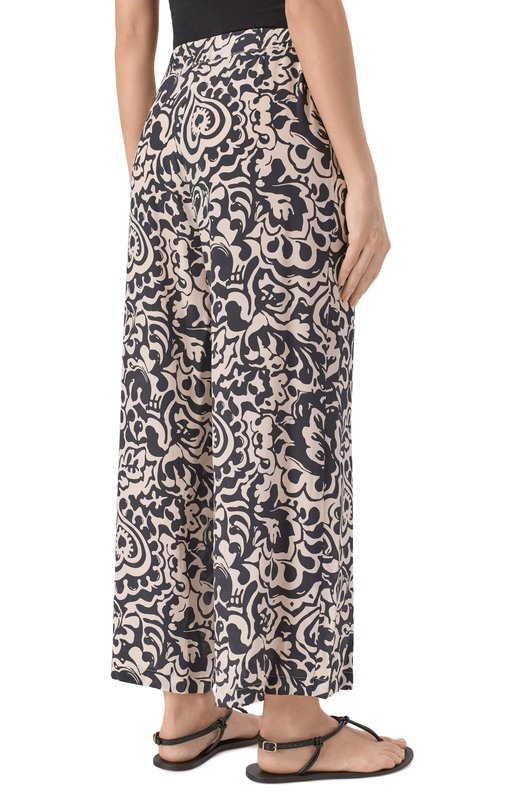 Шелковые брюки Weekend Max Mara REED Чёрно-белый  REED Фото 4