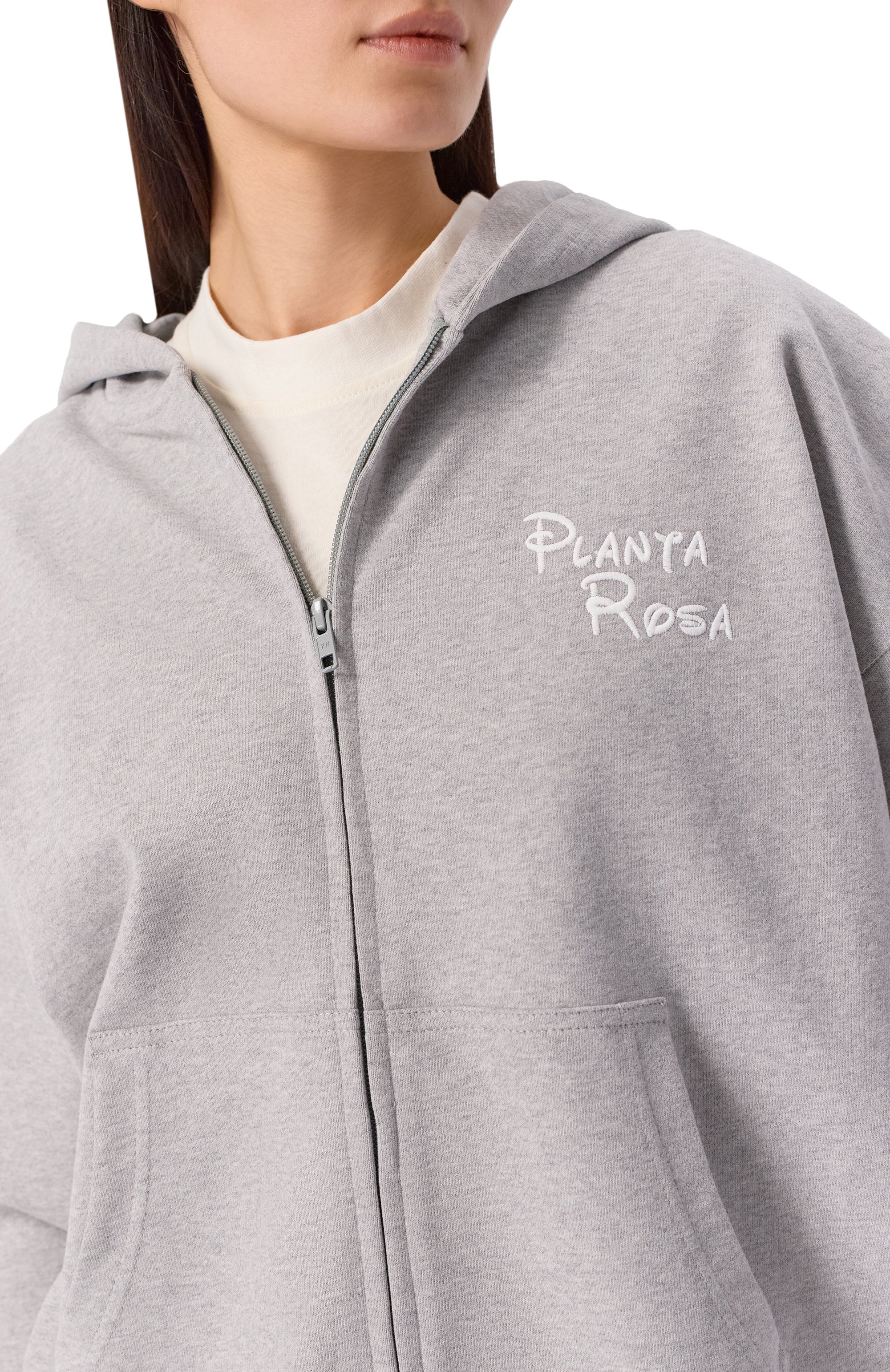 Хлопковая толстовка PLANTA ROSA серого цвета по цене 21600 руб., арт. PR/HZ013/BRIGHTNESS/350VELVET, фото 8 Хлопковая толстовка PLANTA ROSA, арт. PR/HZ013/BRIGHTNESS/350VELVET, фото 8