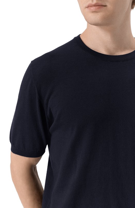 Хлопковый джемпер Kiton UMKXX37 Синий  UMKXX37 Фото 5