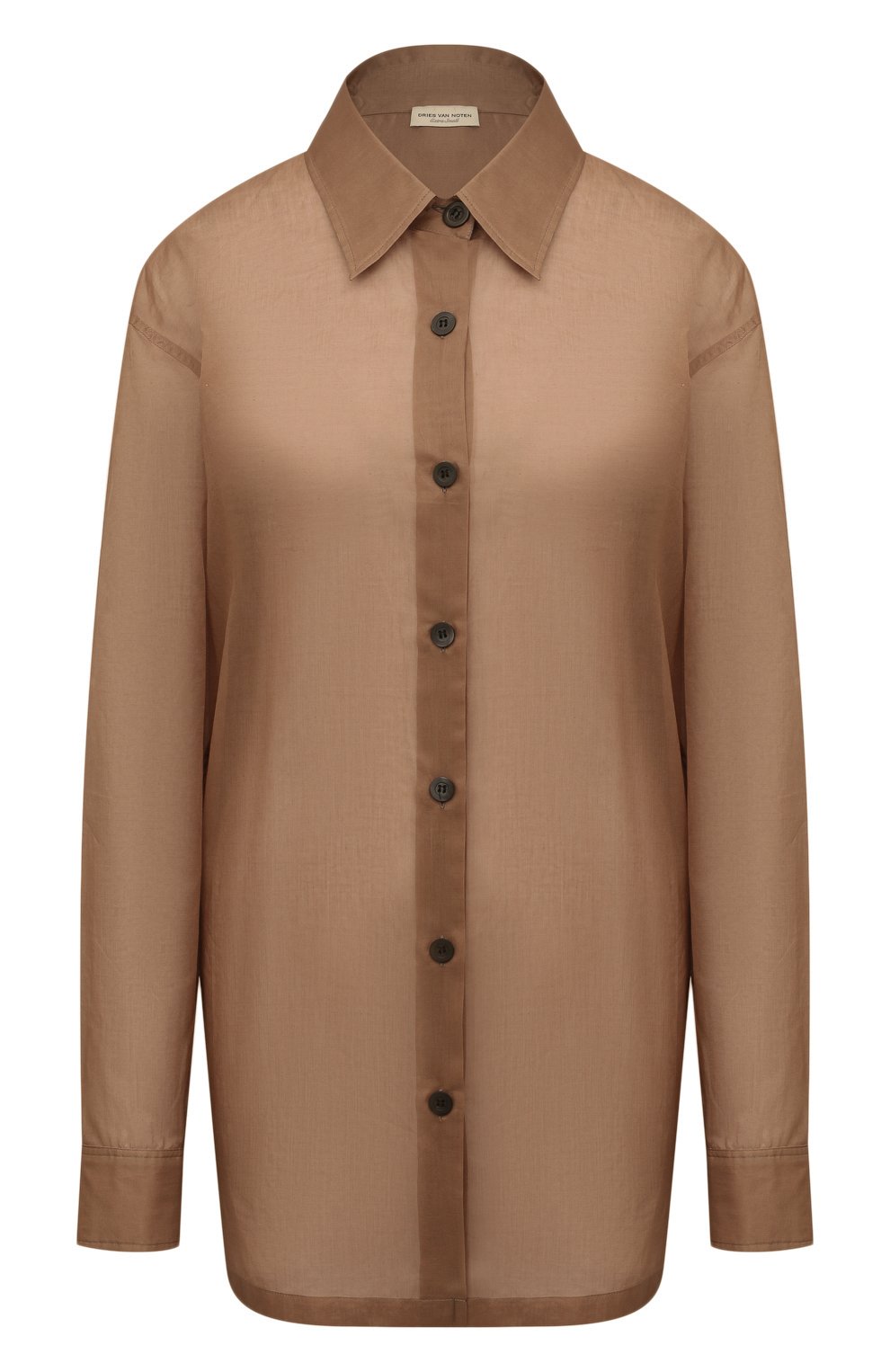 Хлопковая рубашка DRIES VAN NOTEN бежевого цвета по цене 59900 руб., арт. 221-010793-4121, фото 1 Хлопковая рубашка DRIES VAN NOTEN, арт. 221-010793-4121, фото 1