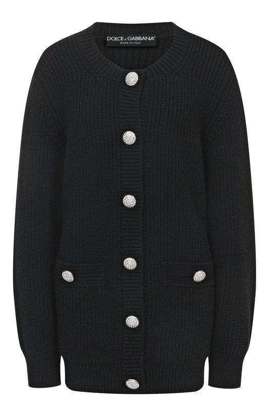 Шерстяной кардиган Dolce & Gabbana FXVCDZ/JDVF0 Чёрный FXVCDZ/JDVF0