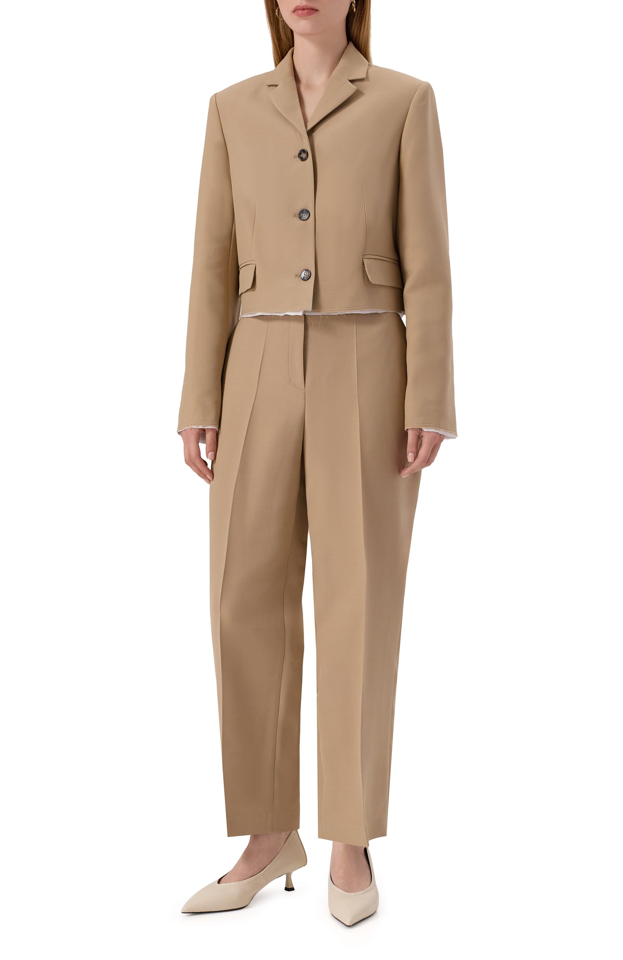 Жакет из шерсти и шелка 12 STOREEZ бежевого цвета по цене 36000 руб., арт. 132833, фото 2 Жакет из шерсти и шелка 12 STOREEZ, арт. 132833, фото 2