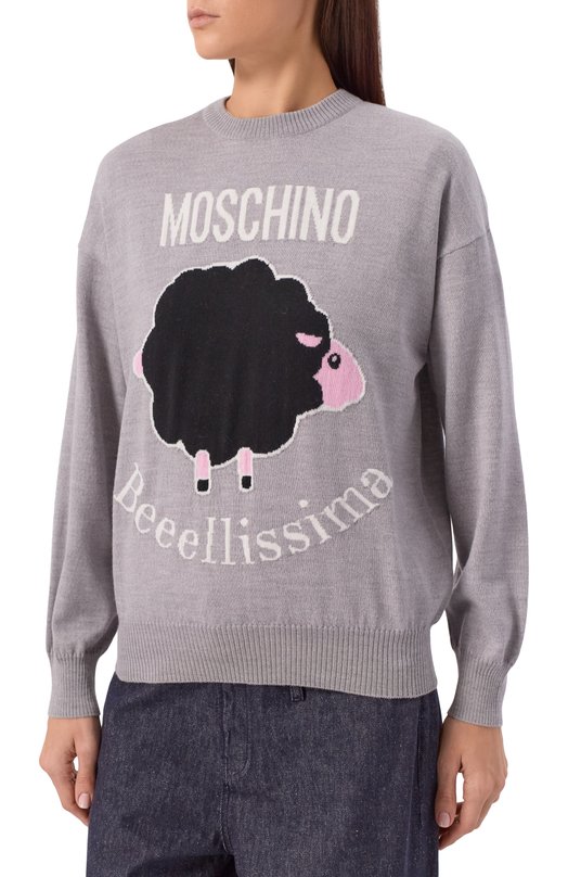 Шерстяной пуловер Moschino J0930/5401 Серый  J0930/5401 Фото 3