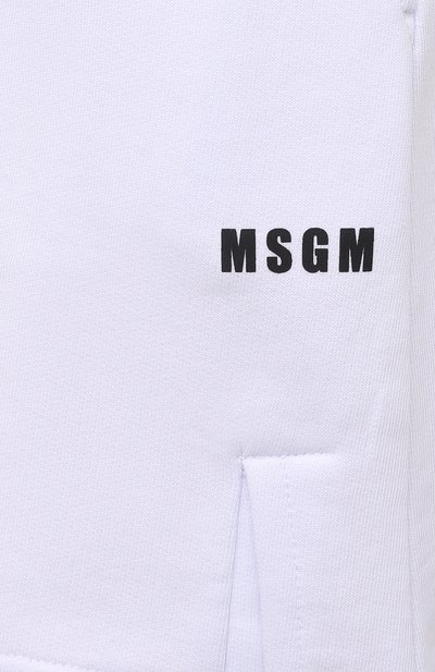 Хлопковые шорты MSGM белого цвета по цене 15600 руб., арт. 3041MDB60 217299, фото 5 Хлопковые шорты MSGM, арт. 3041MDB60 217299, фото 5