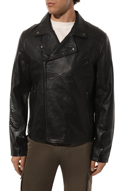 Кожаная куртка UNIQUE AS DUCK черного цвета по цене 120000 руб., арт. KOZL1, фото 3 Кожаная куртка UNIQUE AS DUCK, арт. KOZL1, фото 3