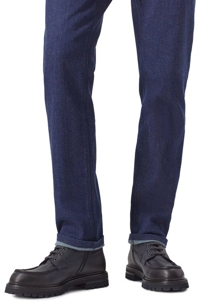 Кожаные ботинки ZILLI темно-синего цвета по цене 192000 руб., арт. H0134AM1947VSTM01, фото 3 Кожаные ботинки ZILLI, арт. H0134AM1947VSTM01, фото 3