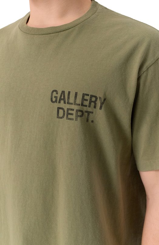 Хлопковая футболка Gallery Dept. ST-10302 Хаки  ST-10302 Фото 5